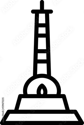 Nepal stupa icon outline vector. Skyline temple. City travel
