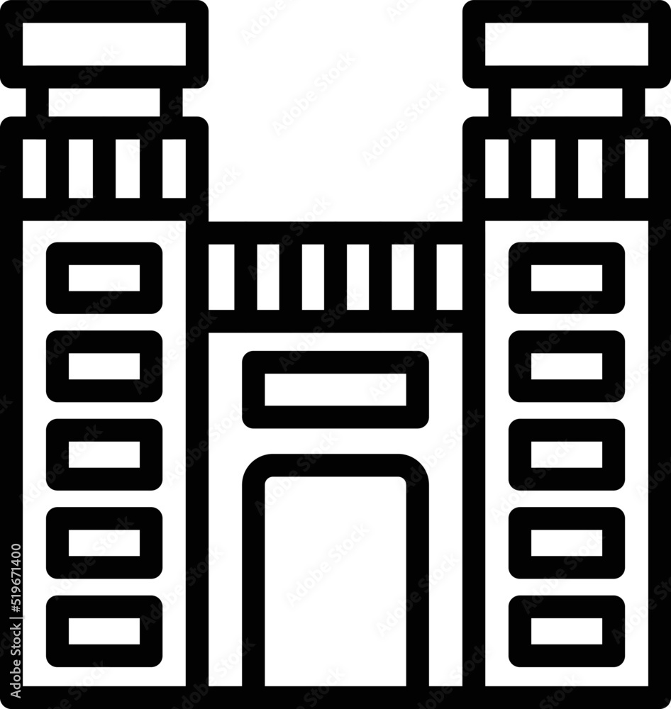 Tower casablanca icon outline vector. City skyline. Africa travel Tower casablanca icon outline vector. City skyline. Africa travel