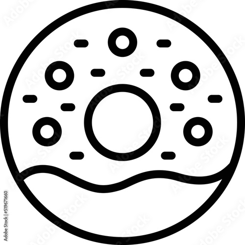 Donut icon outline vector. Menu food. Japan roll