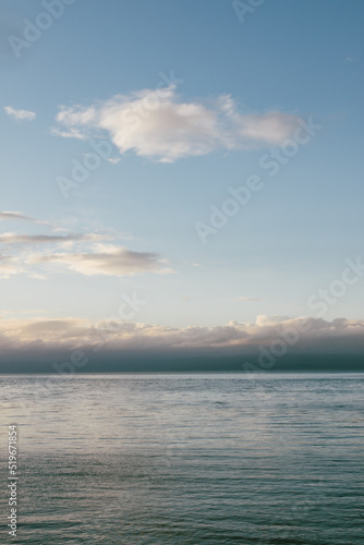 seascape with clouds, looking out at Pacific Ocean towards Canada