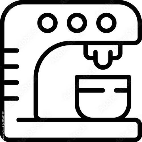 Home coffee machine icon outline vector. Croissant time. Food machine