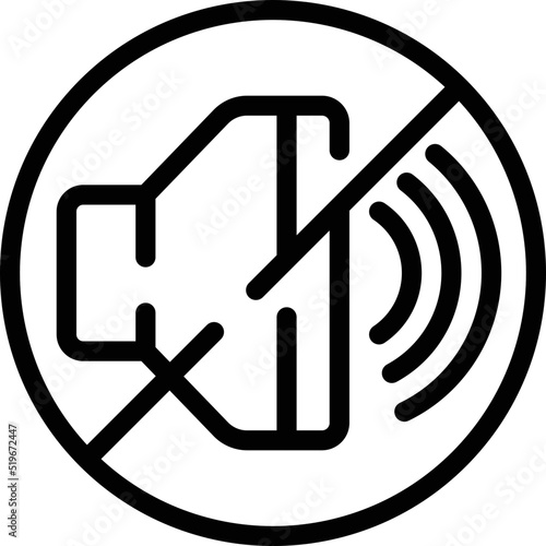No sound icon outline vector. Room facility. Modern hostel