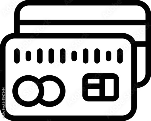 Credit card icon outline vector. Hotel facility. Modern city