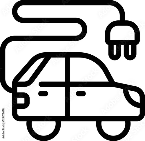 Electric car charge icon outline vector. City facility. Modern hotel