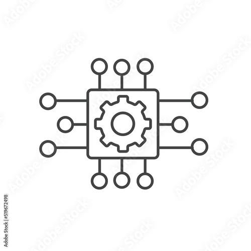 Processor chip icons  symbol vector elements for infographic web