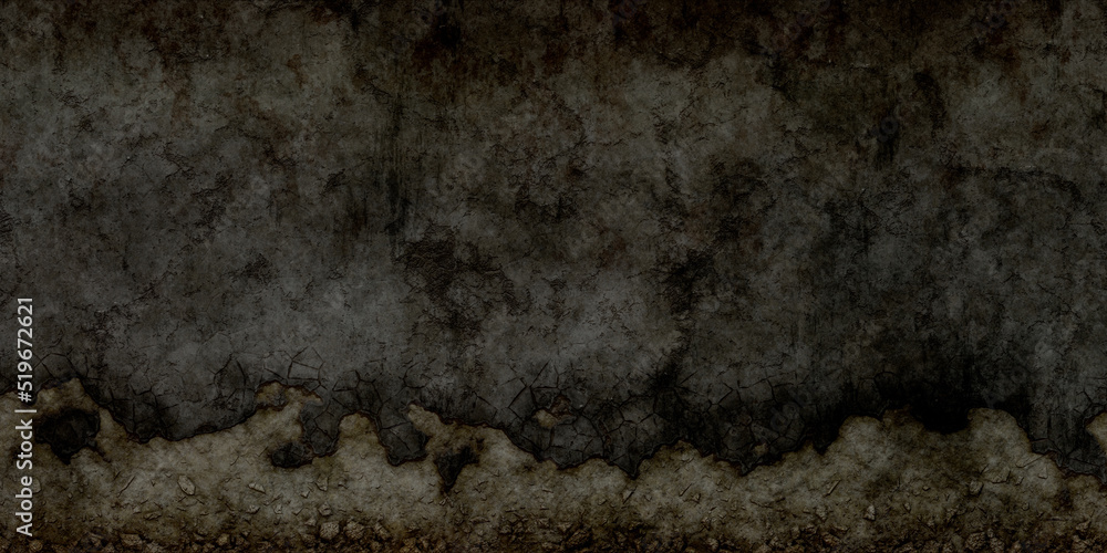 Distressed overlay texture of cracked concrete dark wall, stone or