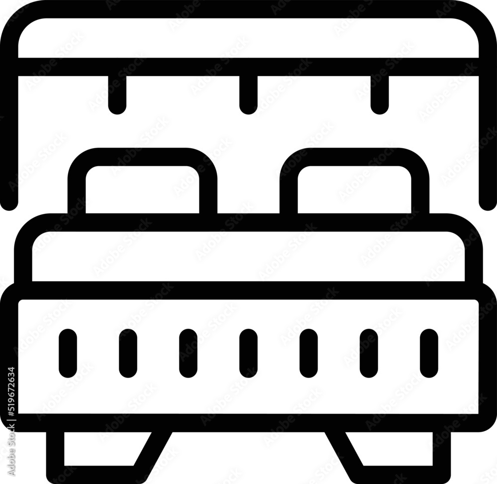 Hostel bedroom icon outline vector. Hotel facility. Modern resource Hostel bedroom icon outline vector. Hotel facility. Modern resource