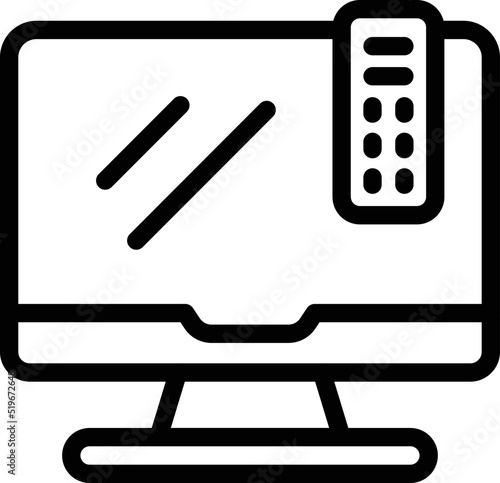 Tv set icon outline vector. Hostel room. Modern facility