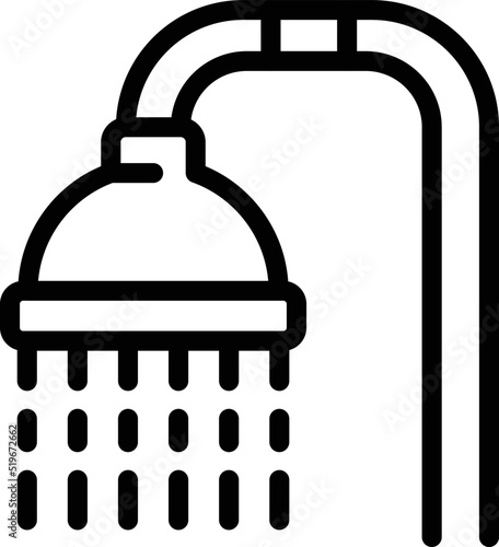 Shower facility icon outline vector. Hotel room. Modern bed
