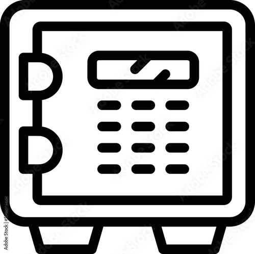 Money safe icon outline vector. Modern facility. Hotel room