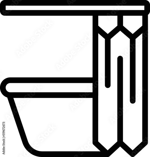 Bathtub icon outline vector. Hotel facility. Modern hostel