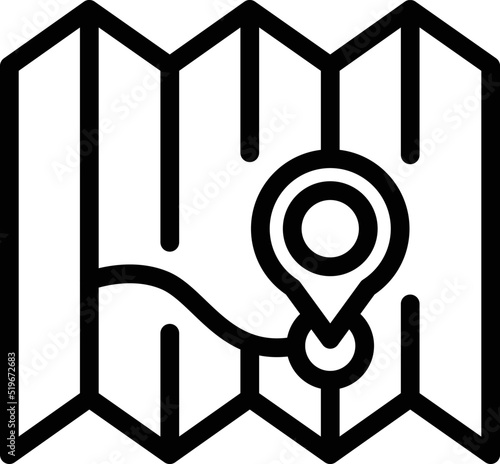 Map location icon outline vector. Modern facility. City organization