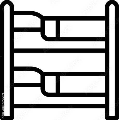 Hotel bed icon outline vector. Hostel facility. Gym room