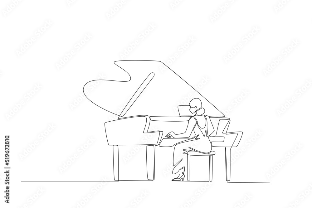 one line or simple line music illustration. A concept of continuous line of instruments. one line or simple line music illustration. A concept of continuous line of instruments.