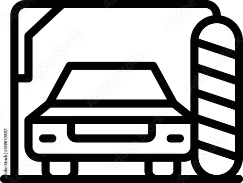 Car auto brush icon outline vector. Wash pressure. Clean foam