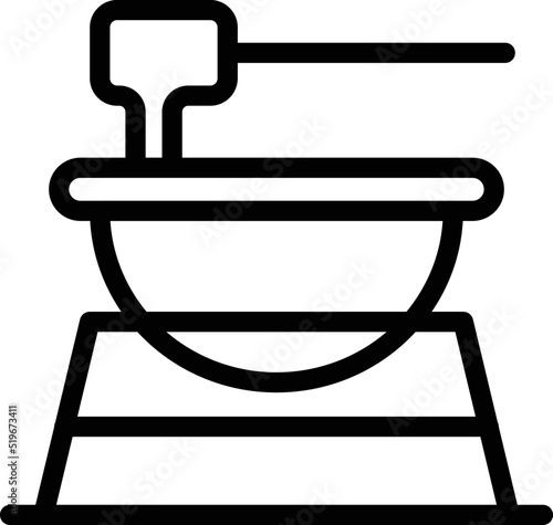 Cheddar swiss icon outline vector. Fork food. Fondu melt