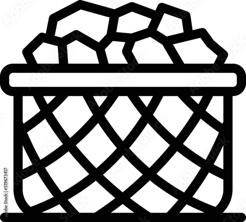 Food basket icon outline vector. Cooking fondue. Fork bread