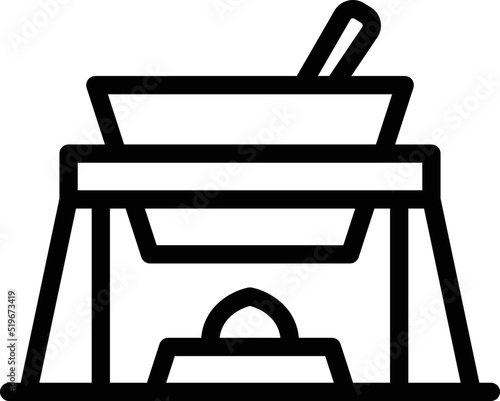 Dish swiss icon outline vector. Fondue cook. Meat cuisine