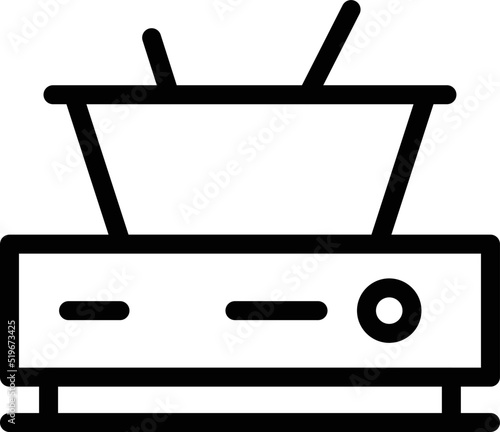 Electric cook fondue icon outline vector. Food bread. Fondu pot