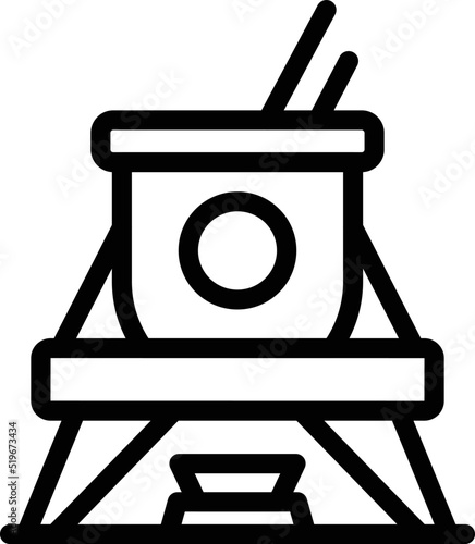 Cook fondue icon outline vector. Cheese bread. Cook cuisine