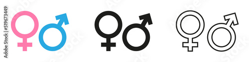 Gender icon vector design. Male, female sign of gender equality icon vector. Vector illustration eps10
