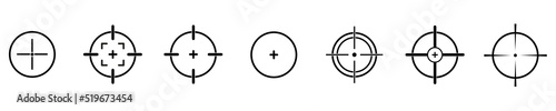 Target icon set. Sniper Symbol. Black icons on a white background. Vector illustration 