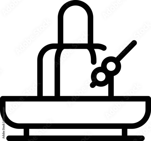 Hot fondue icon outline vector. Food bread. Melt cooking