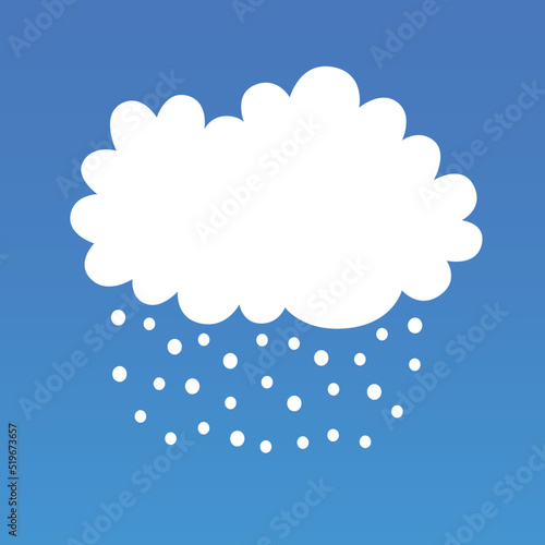 Snow cloud, snowfall weather forecast vector icon.