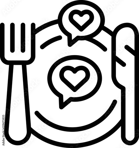 Lovely food icon outline vector. Safety quality. Happy critic