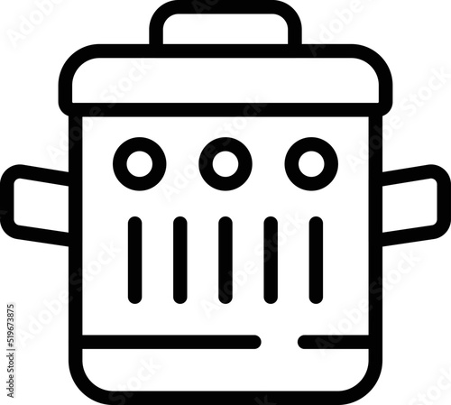 Food pot icon outline vector. Safety inspection. Review ranking