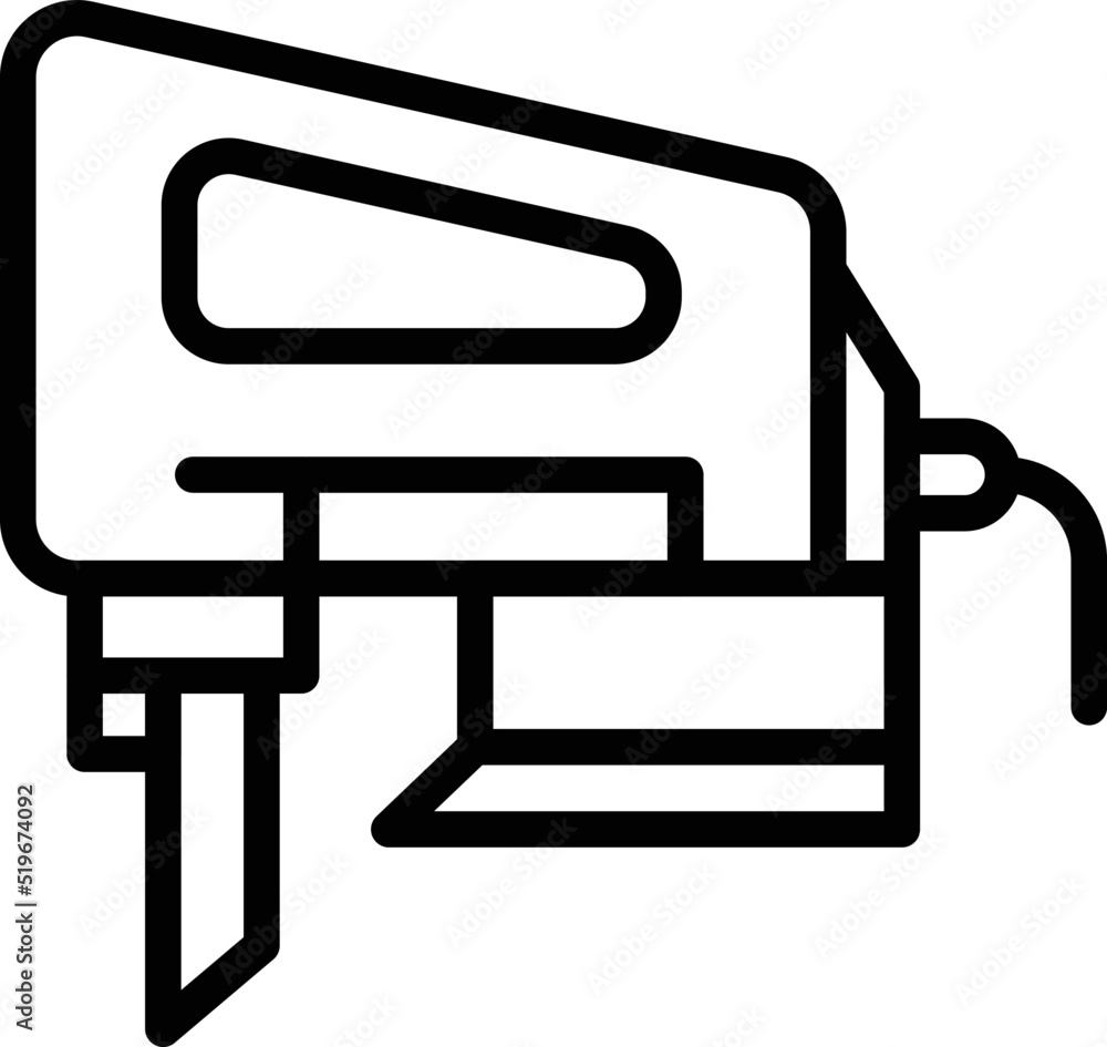 Electric saw icon outline vector. Work tool. Drill design Electric saw icon outline vector. Work tool. Drill design