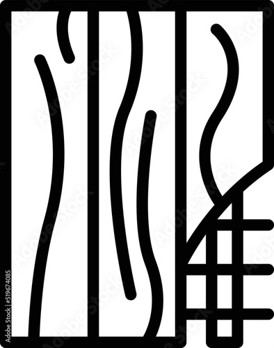 Wall wood repair icon outline vector. Home construction. Work tool