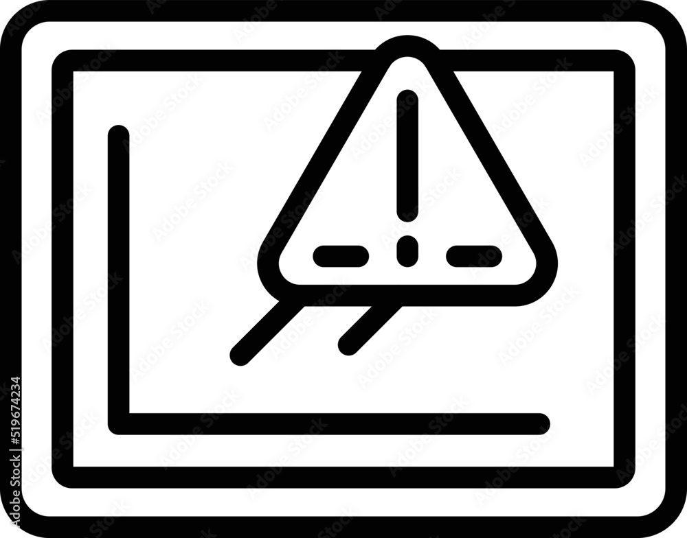 Defective tablet icon outline vector. Product control. Consumer electronic Defective tablet icon outline vector. Product control. Consumer electronic