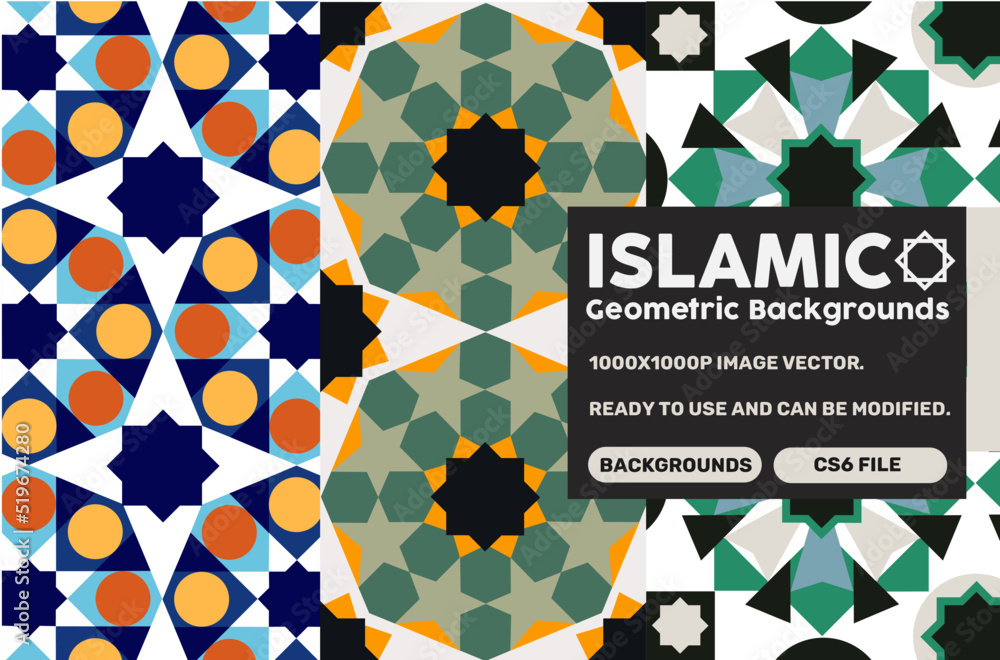 3 Vector  Models of Arabian Art Tiles / Illustrator Cs6