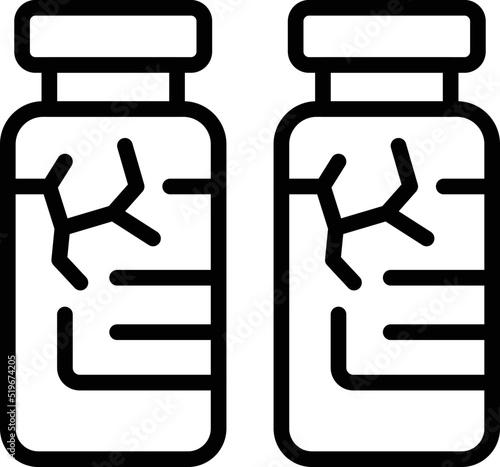 Defective bottle drink icon outline vector. Control safety. Broken eletronic