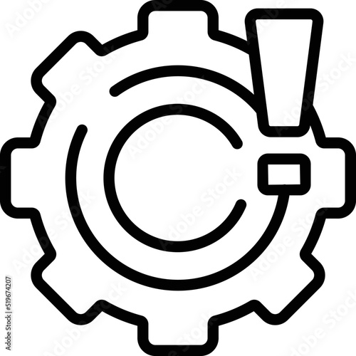Broken gear wheel icon outline vector. Safety consumer. Defective control