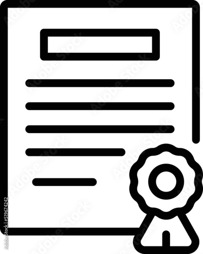 Quality document icon outline vector. Safety control. Broken return