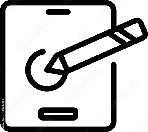 Drawing stylus icon outline vector. Digital pen. Tablet pad