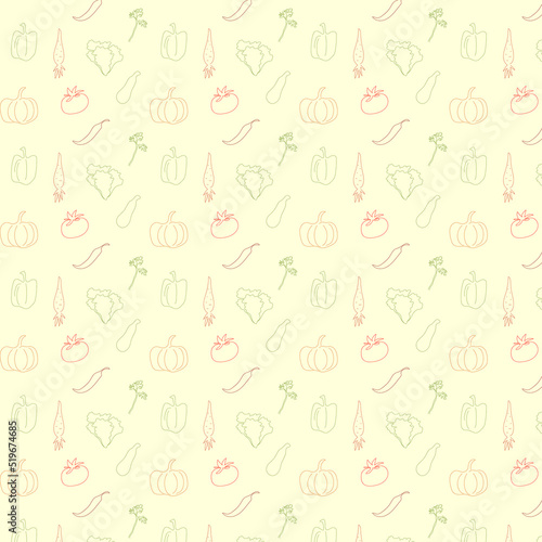 vegetable pattern line art