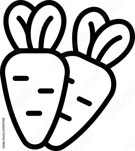 Carrot icon outline vector. Paleo diet. Food free
