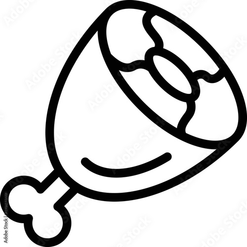 Meat icon outline vector. Paleo diet. Food free