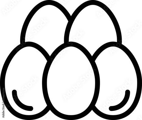 Egg icon outline vector. Paleo diet. Free food