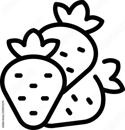 Strawberry fruit icon outline vector. Paleo diet. Vegan food