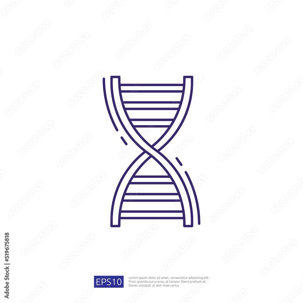 DNA Helix Vector Line Icon