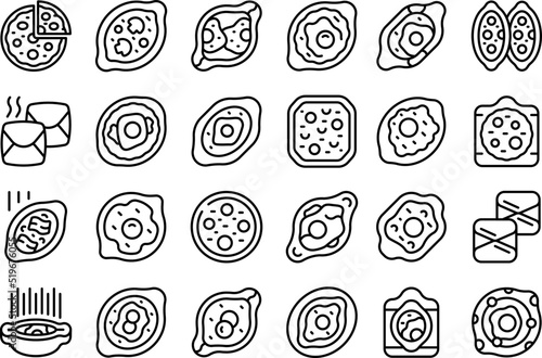 Khachapuri icons set outline vector. Pie bakery. Food menu