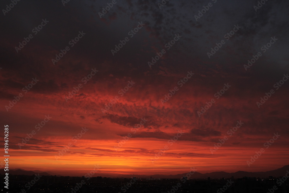 Cielo Rojo de Atardecer Hermoso Cielo Rojo de Atardecer Hermoso
