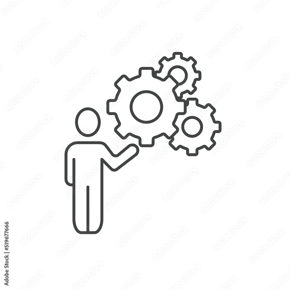 Gear and man icons symbol vector elements for infographic web Gear and man icons symbol vector elements for infographic web