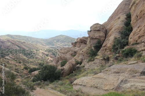 Desert rocks, close to San Andreas Fault in Southern California, Vasquez Rocks Natural Area and Nature Center photo