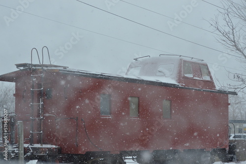 Train car in winter