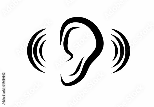 ear icon isolated on white background